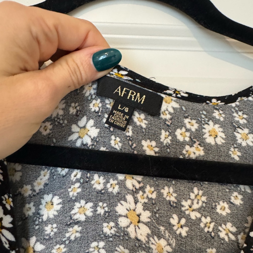 AFRM Black Floral Midi Dress - Picture 3 of 3